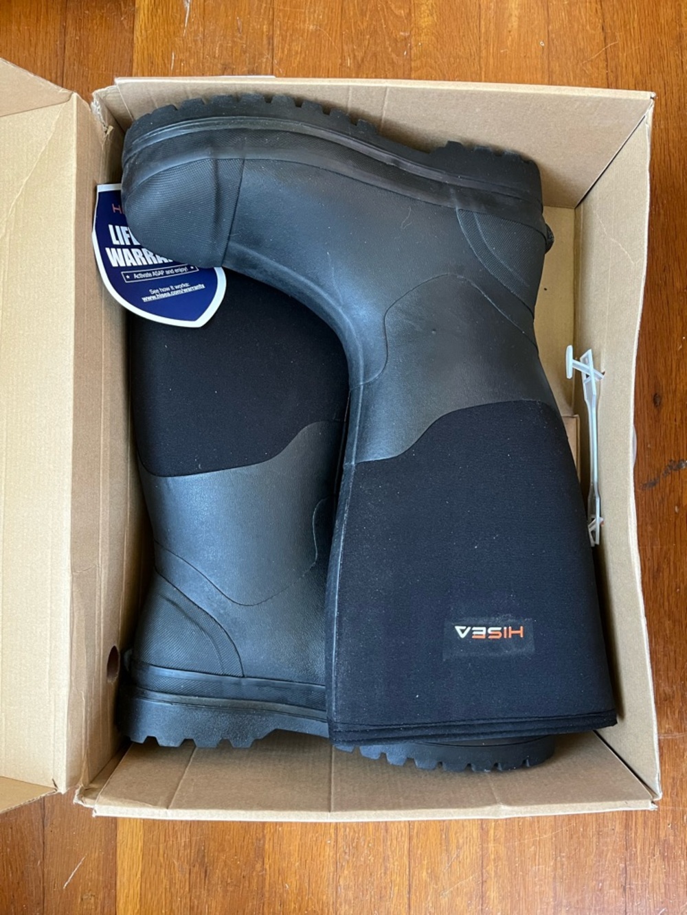 NWT HISEA Men's Black Rain & Snow Boots - Waterproof Work Boot